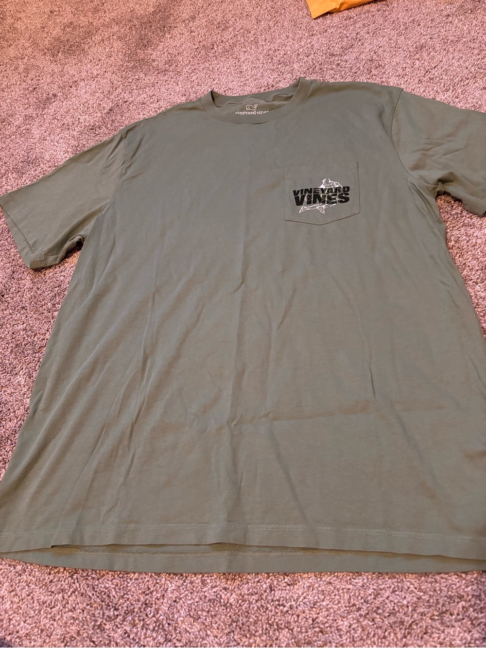 Vineyard Vines Olive Short-Sleeve Logo Pocket Tee